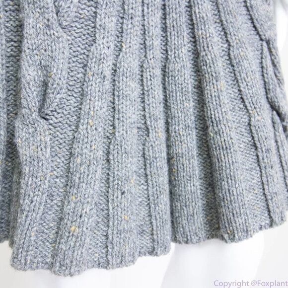 Max Studio wool blend cowl neck cable knit grey pleated sweater dress, size S - Picture 10 of 16